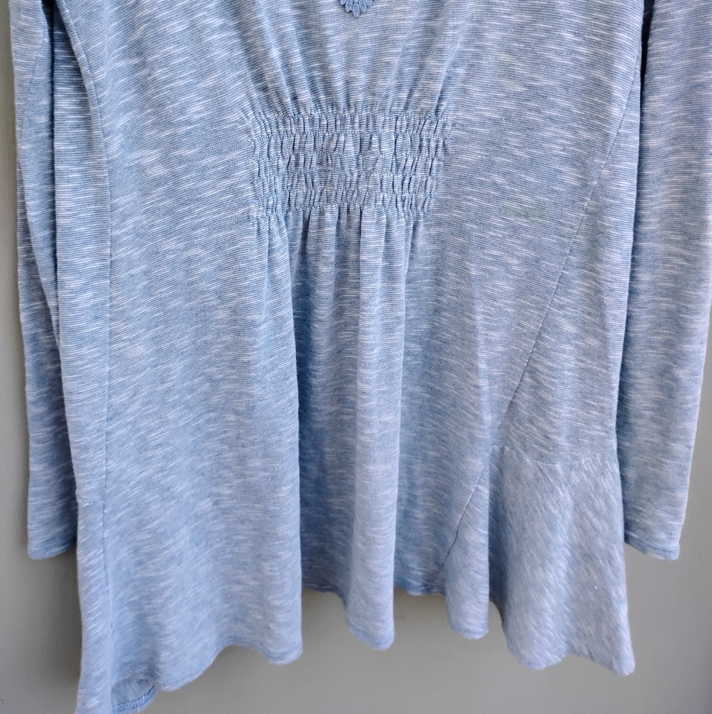Love on a Hanger Blue Open Front Cardigan with Ruffled Sleeves - Picture 10 of 10